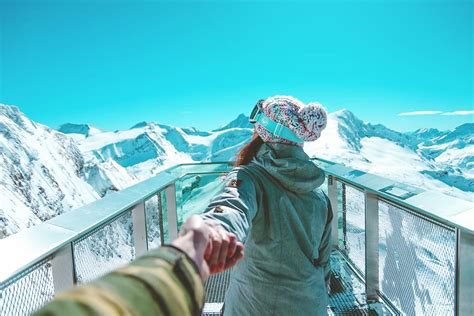 Free Download Hd Wallpaper Woman Facing Backwards Near Mountains