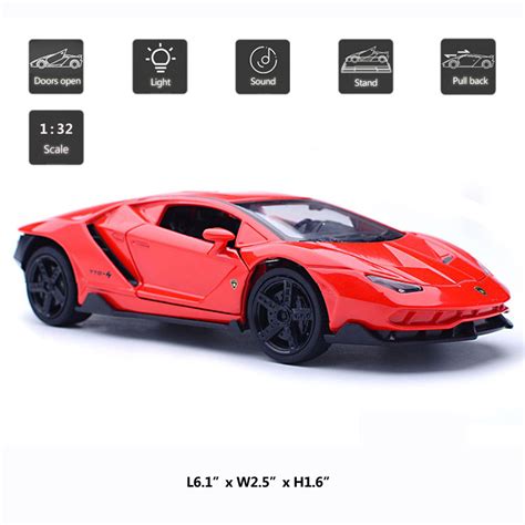 132 Lamborghini Centenario Lp770 4 Model Car Diecast Toy Pull Back Red