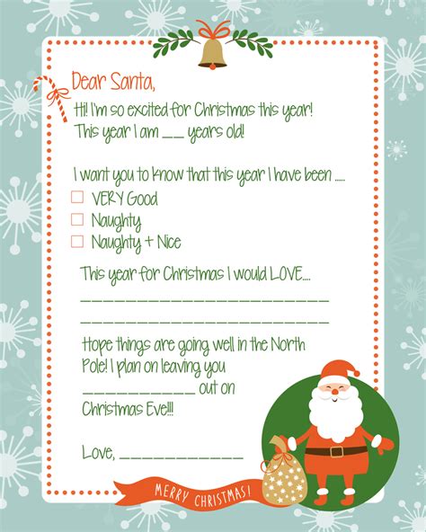 Free Letter To Santa Print