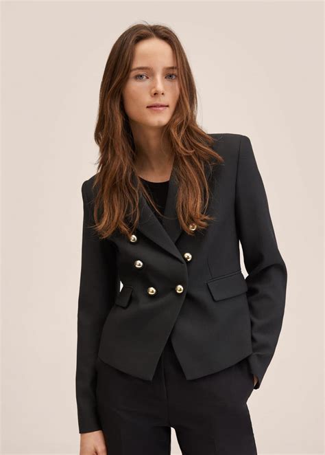 Double Breasted Blazer Woman Mango Outlet United Kingdom