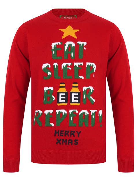Christmas Jumper Men S Novelty Xmas Sweater Santa Elf Reindeer Funny Rude Beer Ebay