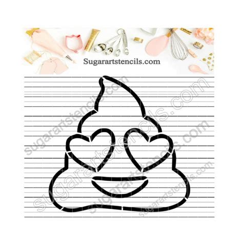 Pyo Cookie Stencil Cute Emojis Poop Boy St00213