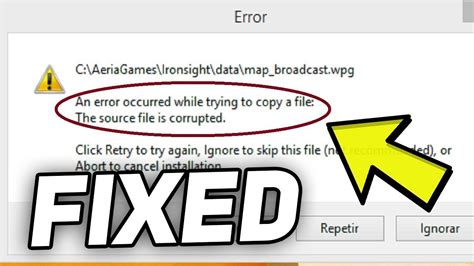 Fix An Error Occurred While Trying To Copy A File The Source File Is