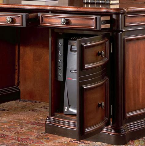 Cabinetry details and a smokey brown finishcabinetry details and a smokey brown finish give our home decorators collection royce executive desk classic character. Two Tone Wood Executive Home Office Desk with 5 Drawers ...
