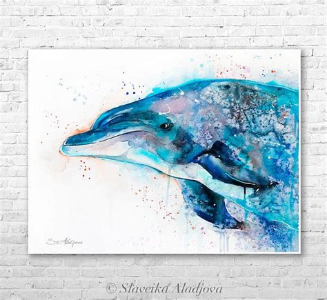 Dolphin Watercolor Painting Print By Slaveika Aladjova Art Animal