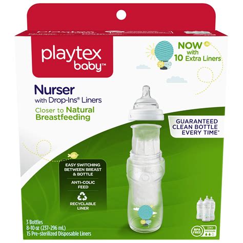 Playtex Baby Nurser Bottle With Pre Sterilized Disposable Drop Ins