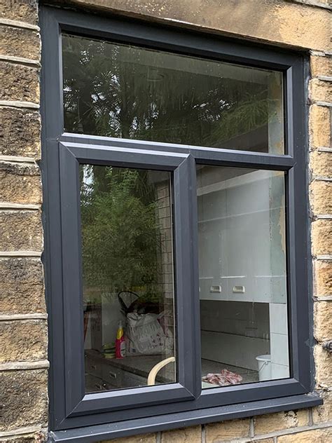 Slim Anthracite Grey Windows Installed In Huddersfield