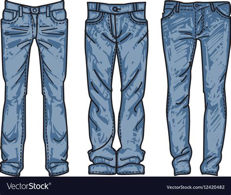 Sketch Mens Jeans Fashion Jean Royalty Free Vector Image