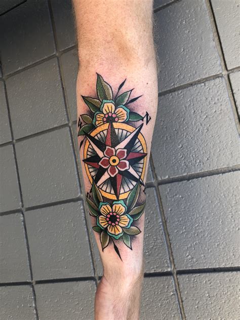 My Compass Rose Tattoo Done By Dave Kruseman At American Tattoo Vista Ca R Tattoos