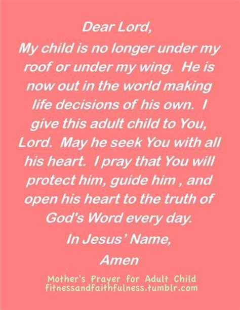 A Mothers Prayer For Her Adult Child Billy Son Pinterest