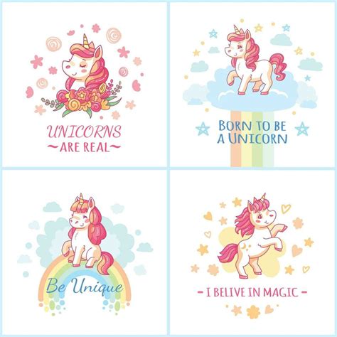 Fairy Unicorn Poster Sweet Rainbow Magic Unicorns From Happy Dreams