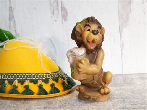 Vintage Lowenbrau Beer Lion Figure Rubber Mascot 1972 Munich Etsy