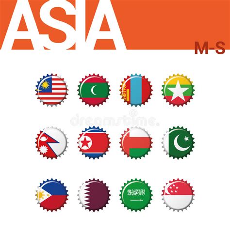 All Flags Of Asia Vector Illustration World Flags Stock Illustration