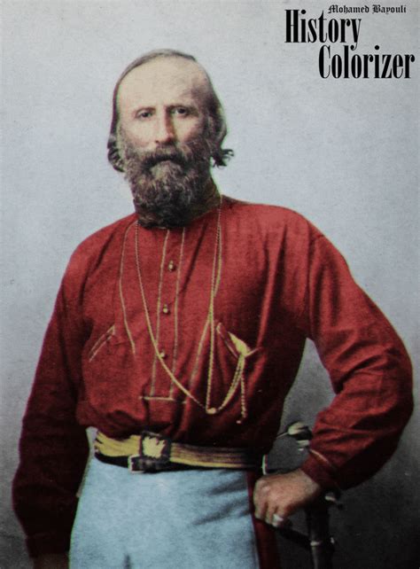 Italian General And Nationalist Giuseppe Garibaldi 1861 Colorization