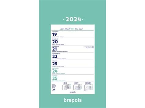 Brepols Wand Week Kalender Op Schild 2024 Discountofficenl
