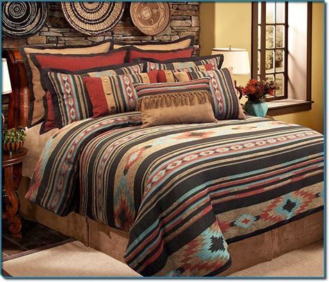 This Attractive Four Piece Comforter Set Features A Beautiful Santa Fe