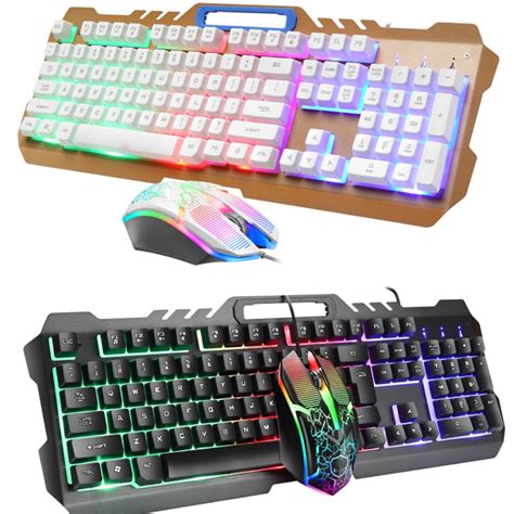 Gaming Keyboard And Mouse Combo Set Rainbow Glow Backlit