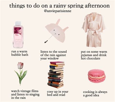 🎀 𝒰𝓃 𝓋𝒾𝑒 𝓅𝒶𝓇𝒾𝓈𝒾𝑒𝓃𝓃𝑒🎀 On Instagram “things To Do On A Rainy Spring