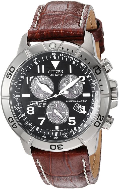 Citizen Men S Eco Drive Titanium Chronograph Watch With Perpetual