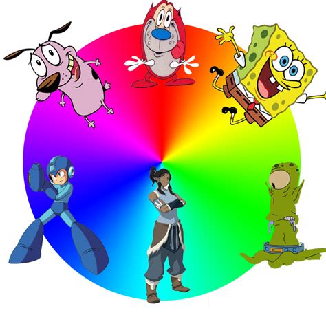 A Color Wheel Of Cartoon Characters By Suburbanbuddha On Deviantart