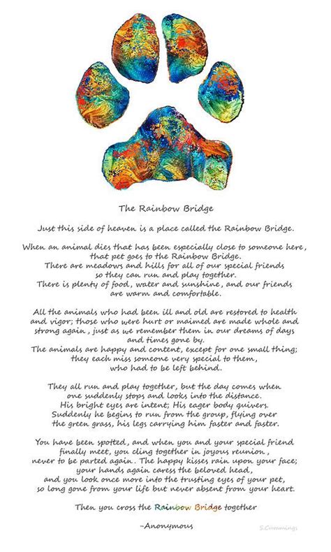 Free shipping on many items | browse your favorite brands . #dogs #rainbowbridge Rainbow Bridge Poem With Colorful Paw ...