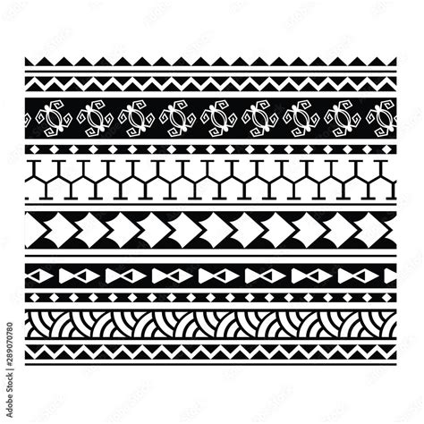 Polynesian Tattoo Pattern Vector Illustration Border Pattern Geometric