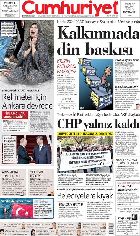 Cumhuriyet Gazetesi Ekim Ar Amba G N Man Eti