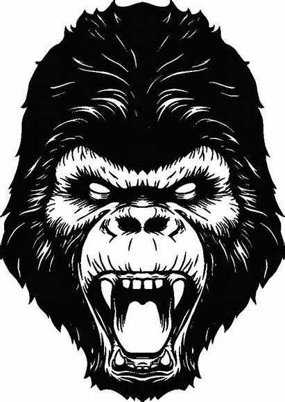 Gorilla Clipart Head Ape Angry Mean Monkey