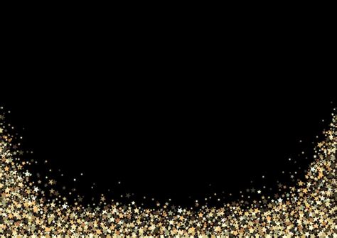 Black Background With Gold Glitter Stars Premium Vector