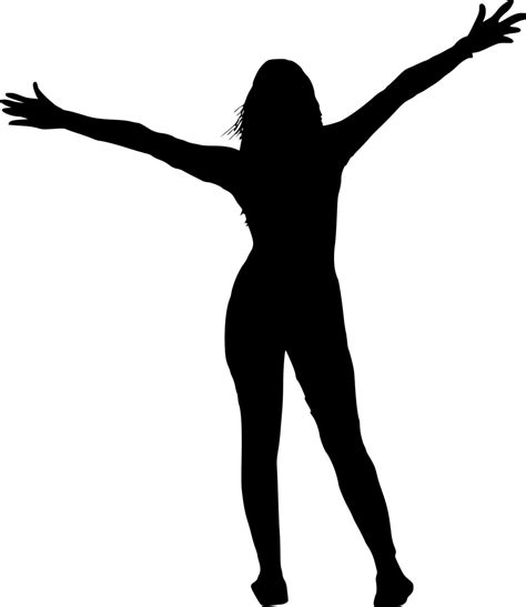 9 People With Hands Up Silhouette Silhouette Person Arms Up Clipart