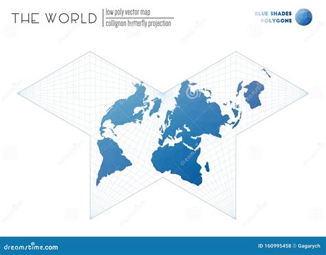 Low Poly World Map Stock Vector Illustration Of Landmark 160995458