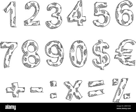 Hand Drawn 3d Numbers Black And White Stock Photos And Images Alamy