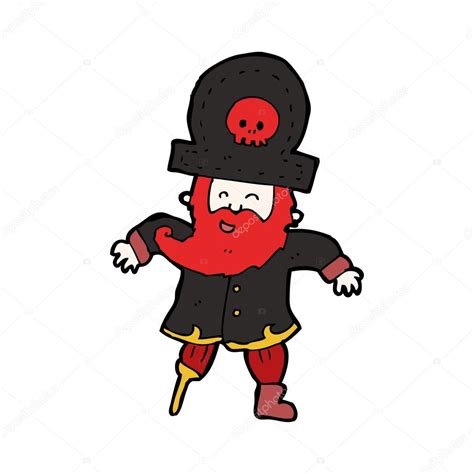 Cartoon Red Beard Pirate Captain — Stock Vector © Lineartestpilot 13567488