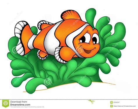 Clownfish In Anemone 3 Stock Illustration Illustration Of Happy 5334547