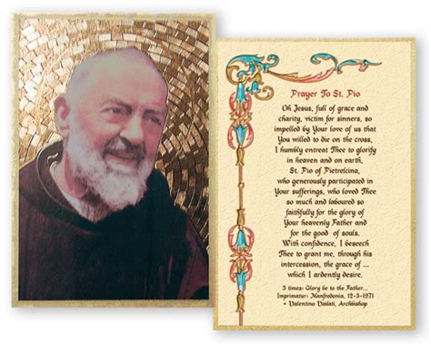 Prayer To St Pio 4x6 Mosaic Plaque