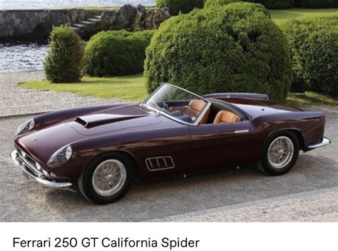 A Maroon Sports Car Is Parked In Front Of Some Bushes And Shrubs With The Caption Ferrari Gt