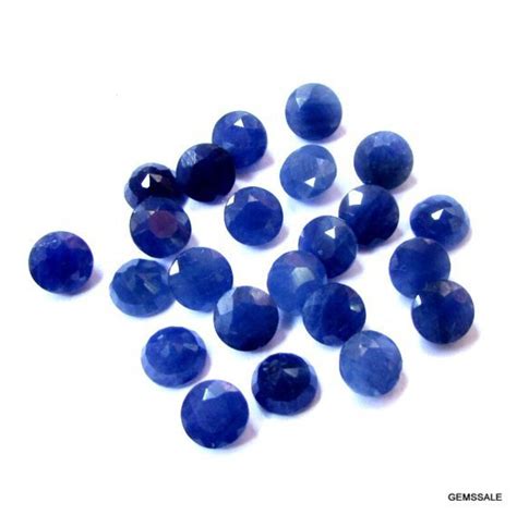 10 Pieces 4mm Blue Sapphire Faceted Round Gemstone 100 Etsy
