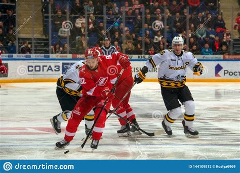 Zlobin Anton 92 On The Hockey Game Spartak Vs Severstal Cherepovets Editorial Photography