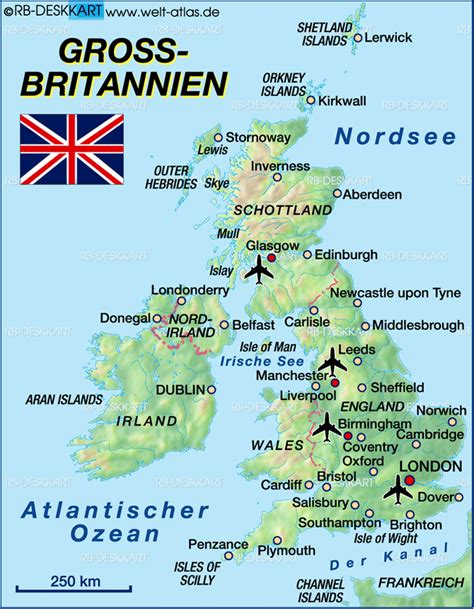 Karte Grossbritannien