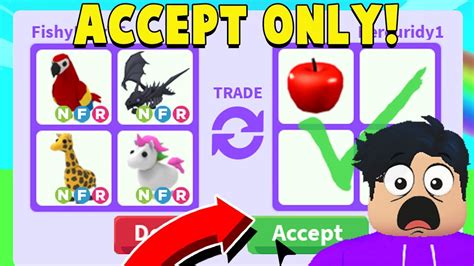 Adopt Me But I Have To Accept Every Trade Neon Pets Only Youtube