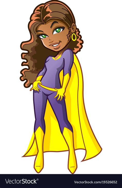 Pretty Black African American Teen Girl Superhero Vector Image