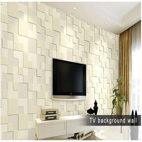 10m Modern Simple 3d Mosaic Living Room Non Woven Wallpaper Home