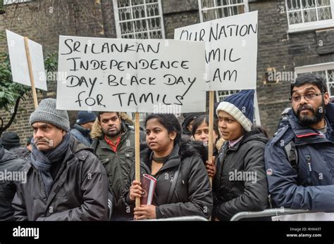 London Uk 4th February 2019 Tamils Protest Outside The Sri Lanka