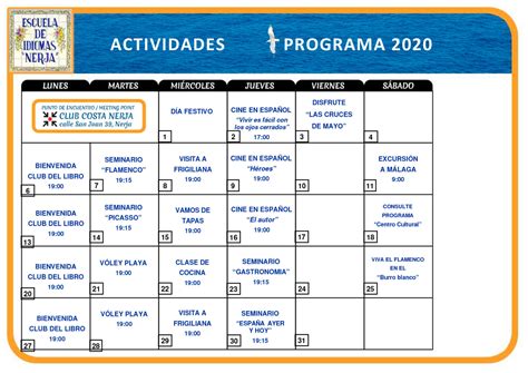 Ejemplo De Programa De Actividades Aprender EspaÑol En EspaÑa