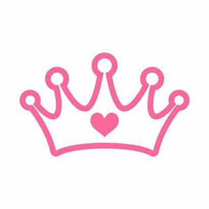 Crown Princess Heart Girly Pink Vector Royalty