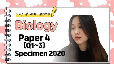 IGCSE Biology Paper 4 Specimen 2020 Q1 3 0610 04 SP 20 YouTube