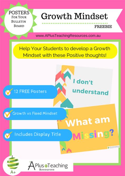 5 out of 5 stars. Growth Mindset Teaching Resources FREE Bulletin Board Posters
