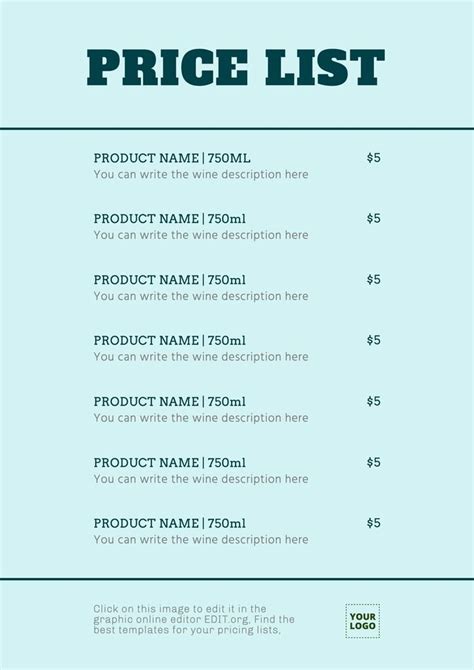 Customized Price List With Branding Aghipbacid