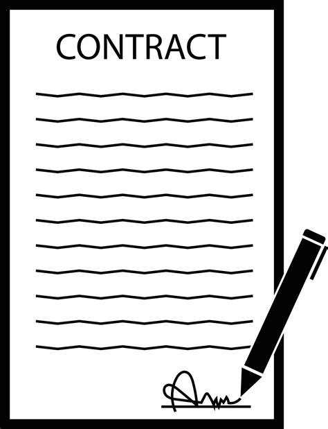 Contract Signing Icon On White Background Agreement And Signature
