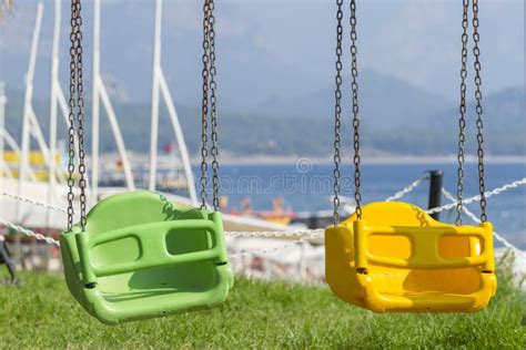 Baby Swing On The Beach In Kemer Stock Image Image Of Holidays
